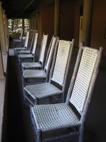 Chairs on the porch at National Park Inn